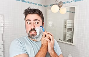 man shaving