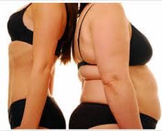 slim and overweight woman